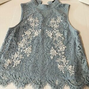 Miss Chievous, blue lace top high neck , size L